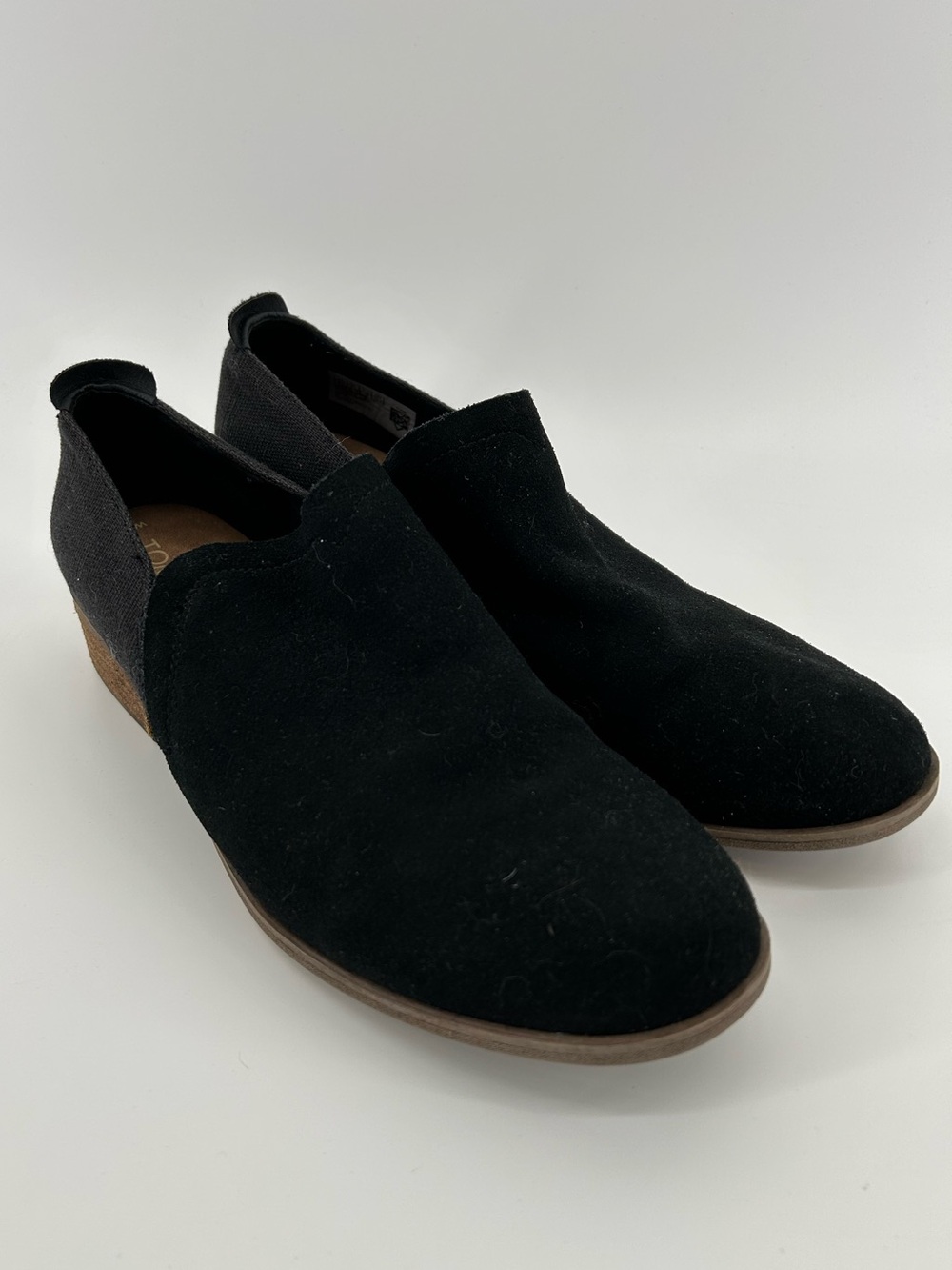 Toms Black Suede Slip-On bootie
